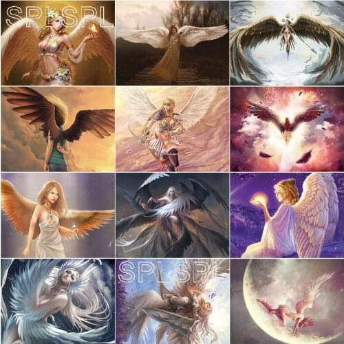 Diamond Painting Angel Wings Figure Square Diamond Round Diamond Decoration Customizable Wall Art Decoration for Living Room