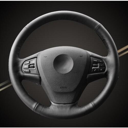 Auto Braid On The Steering Wheel Cover for BMW X3 F25 2010-2017 X5 F15 2013-2017 DIY Car Braiding Wheel Covers Interior Styling