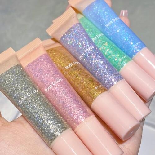 Glitter eyeshadow cream purple grey pink green gold colors long lasting waterproof smooth shiny makeup liquid eyeshadow AC416