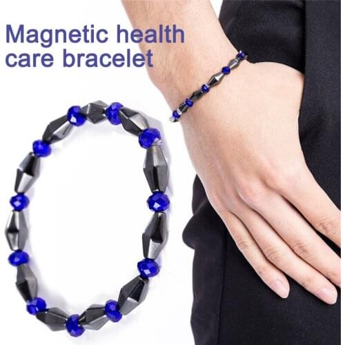 Body Slimming Weight Loss Anti-Fatigue Healing Bracelet Hematite Beads Stretch Bracelet Magnetic Therapy Bead Slim For Men Women