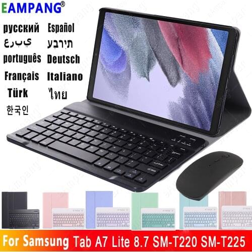 Case for Samsung Galaxy Tab A7 Lite 8.7 Keyboard Case SM-T220 SM-T225 Detachable Bluetooth-Compatible Keyboard Cover Funda Capa