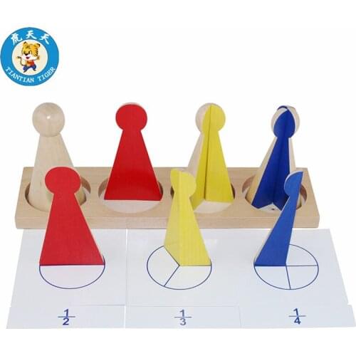 Baby Montessori Math Toy Early Education Preschool Training Toys Large Fraction Skittles With Cards