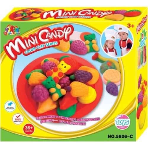 D0035 Hot sale chilren kids educational toys DIY Creative Choi mud mud mold plasticine Set Mini candy in box 1pcs