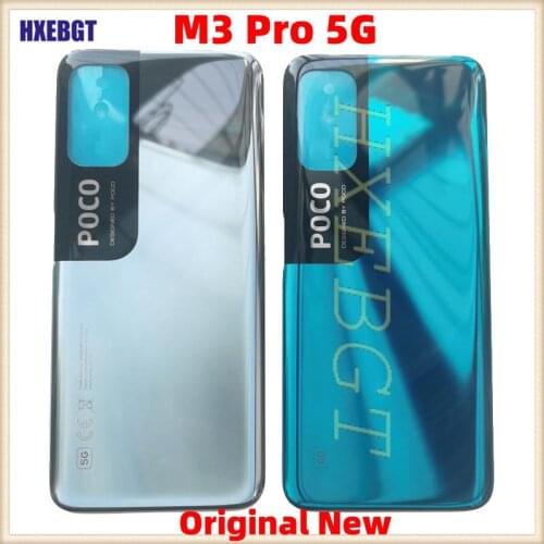 For Xiaomi Poco M3 Pro 5G Original New Back Cover Chassis Case Rear Battery Housing Door + Adhesive Sticker Repair Parts
