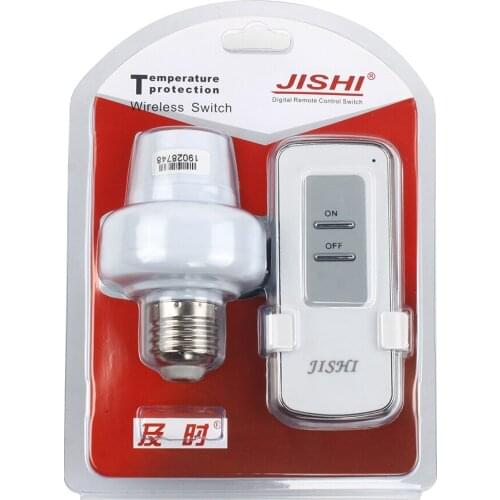 E27 Wireless Remote Control Lamp Base Screw Bulb Cap Socket Switch 2 Port ON/OFF Lamp Light Digital Wireless Wall