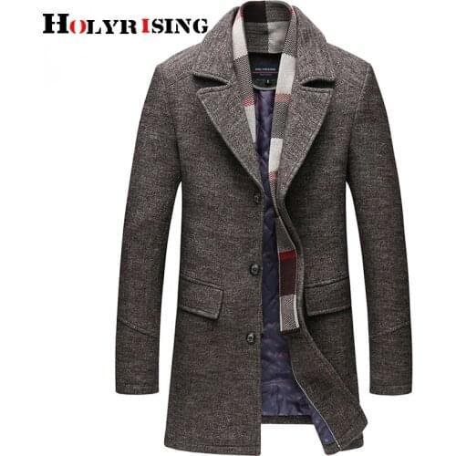 Holyrising Men Thick woolen coat abrigos hombre men coat Wool Thick Windbreaker Woolen Overcoat Casaco Masculino Palto Jaket