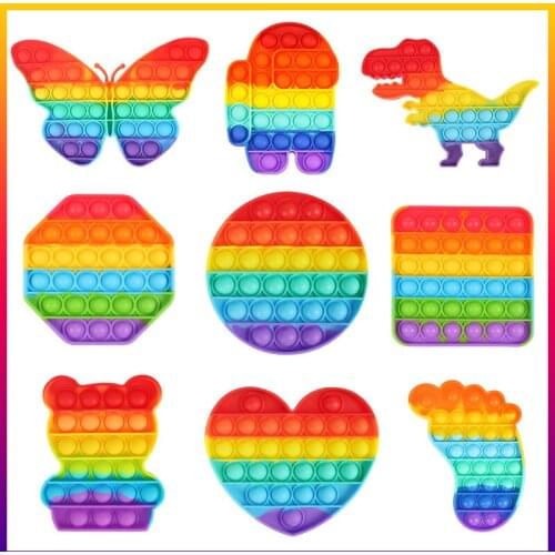 Fidget Toys For Children Anime Push Bubble Sensory Autism Needs Squishy Stress Reliever Adult Kid Funny