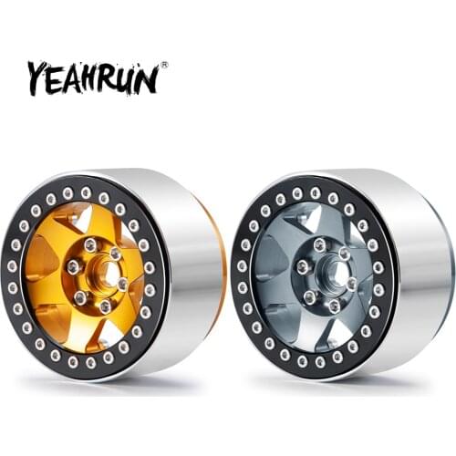 YEAHRUN Metal Alloy 2.2inch 35mm Beadlock Wheel Rims Hubs for Axial SCX10 II 90046 Wraith TRAXXAS TRX-4 1/10 RC Crawler Car Part