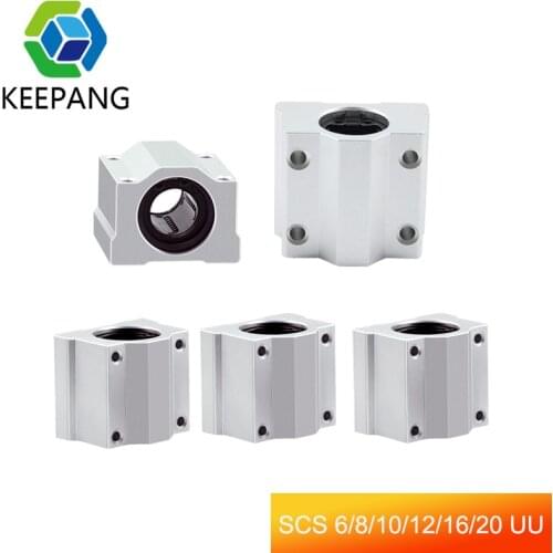 Metal Linear Motion Ball Bearing Slider Block Bushing SCS6UU SCS8UU SC10UU SCS12UU 16UU 20UU Linear Shaft CNC 3D Printer Parts