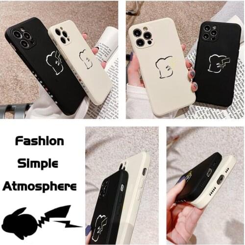 Pokemon Pikachu simple fashionable phone case For Apple iPhone 11 12 Pro Max mini 7 8 XR X XS MAX SE Shockproof Case Cover