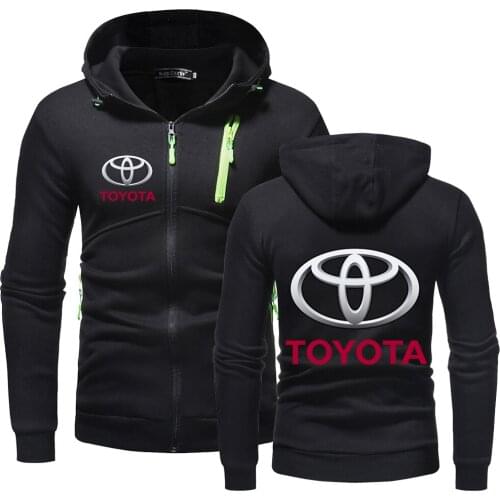 Unisex Men Autumn Toyota car logo Comfortable Zipper Cotton Warm Hoodies Fitness Sweatshirts Solid Fleece Printing Tops