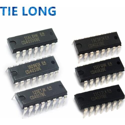 10PCS CD4011BE CD4001BE CD40106BE CD4013BE CD4017BE CD4511BE CD4053BE CD4060BE CD4066BE CD4069BE CD4093BE DIP14 new and IC