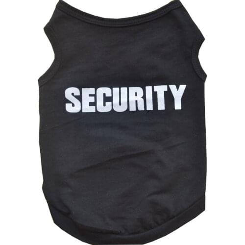 Pet Clothes for Cats Dogs SECURITY Costume for Small Dog Cat Vest T Shirt Summer Thin Pet Puppy Clothing Black White Pink Orange