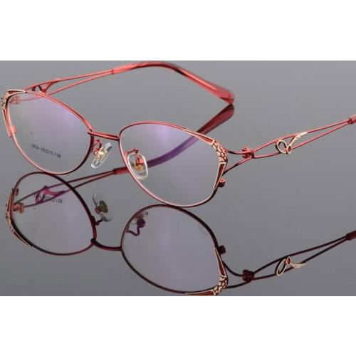 HOTOCHKI Alloy Elegant Women Glasses Frame Female Vintage Optical Glasses Plain Eye Box Eyeglasses Frames Myopia Eyewear