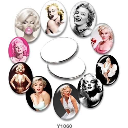Actress Oval glass cabochon 13x18mm/18x25mm/30x40mm flat back Making findings TRY1060