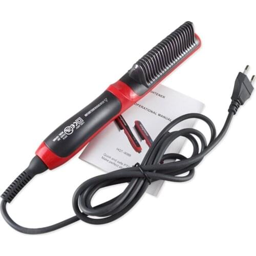 Pro Hair Straightener Durable Electric Straight Hair Comb Brush LCD Heated Ceramic Hair Beard Straightening Brush