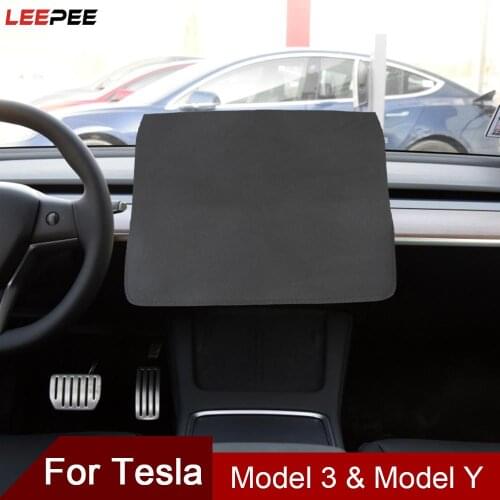 Sleeve Slip On Sunshade Screen Protector Black Without Letter For Tesla Model 3 2017-2021 Model Y Screen Dust Cover