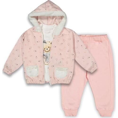 Seasonal Baby Girl Plush and Heart detailed triple set (3 pieces)