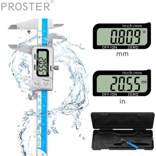 Proster Digital Vernier Caliper IP54 Waterproof 0-150 mm Digital Caliper MM/Inch Gauge Measuring Tool with Large LCD Screen