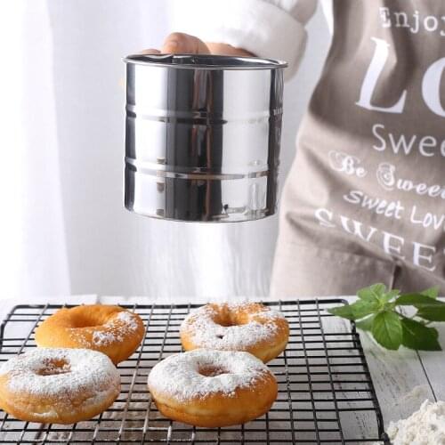 Stainless Steel Flour Sieve Cup High Quality Hand-Held Flour Sifting Tool Powder Sieve Mesh Baking Pastry Tools Kitchen Gadget
