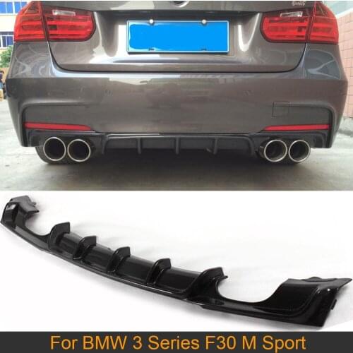 Carbon Fiber Car Rear Bumper Diffuser Lip for BMW 3 Series F30 M Sport 12-17 Rear Bumper Diffuser Lip Spoiler 320i 325i 328i FRP