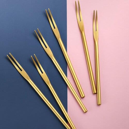 304 fruit fork stainless steel fork creative cute salad dessert cake small fork household fruit sign