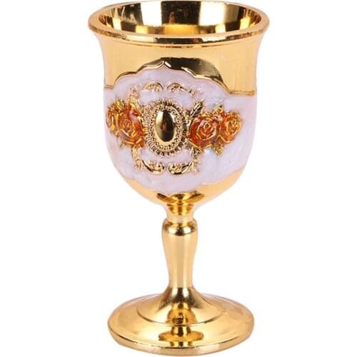 Wine Glass Shot Metal Glass 20 ML 30 ml Retro Creative Small Liquor Cup Gold European Style High Grade Dining Bar Barware Gifts
