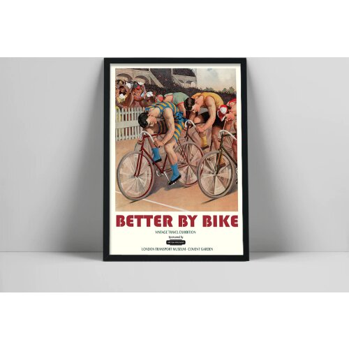 Vintage Poster Sports By Bike Wall Art Canvas Print Lodon Transport Museum Art Painting Wall Picture for Living Room Home Decor