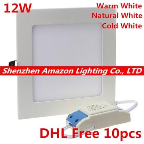 12W Recessed LED Ceiling Downlight Suqare Panel Light AC85-265V Warm White/Natural White/Cold White