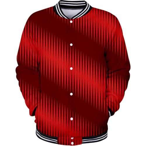 WAMNI Fashion 3D Thin Baseball Jacket Casual Geometric Gradient color Sportwear Hip Hop Uniform Streetwear Men Jacket