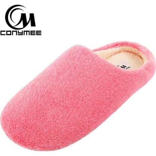 2018 Winter Shoes Women Home Slippers Pantufa Soft Velvet Woman Indoor Cotton Sneakers Warm Furry Slipper Terlik Big Size