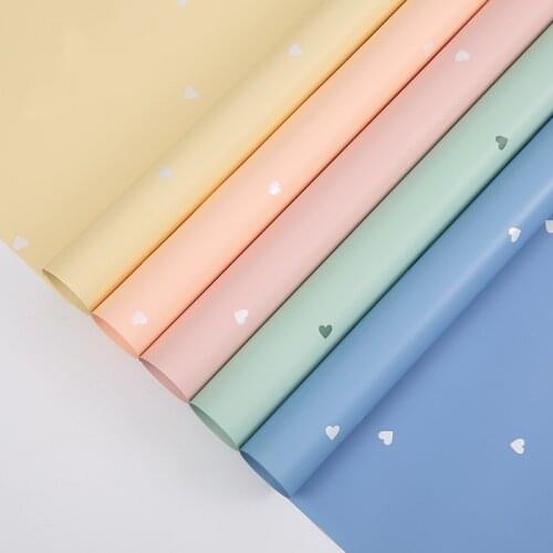 20pcs 58x58cm Love Shape Bouquet Flower Wrapping Paper Florist Gift Packaging Paper Wedding Decoration