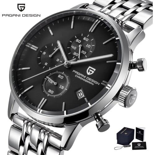 2021 PAGANI DESIGNA Men Watch Stainless Steel Quartz Watch Military Waterproof Automatic Date Business Time Clock Watch For Men