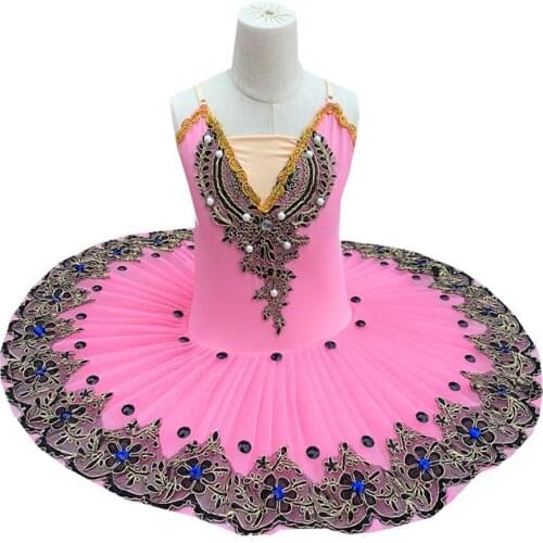 2021 Newest Rosa Ballet Tutus para las niñas niño Swan Lake vestido de Ballet y danza ropa de bailarina vestido de Patinaje