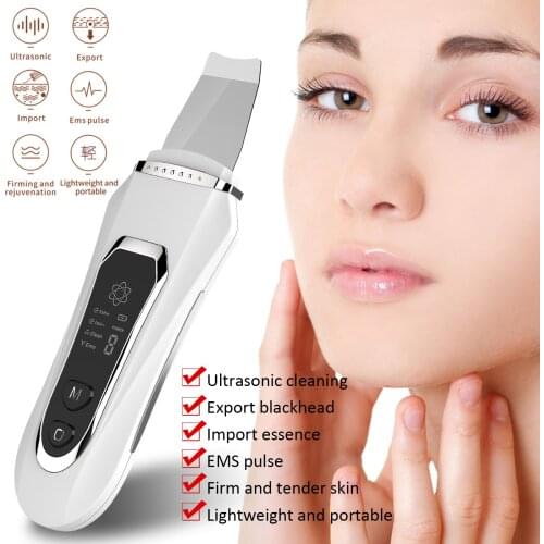 4 in 1 Ultrasonic Skin Scrubber Deep Face Cleaning Machine Peeling Shovel Facial Pore Cleaner Face Skin Scrubber Lift Machine