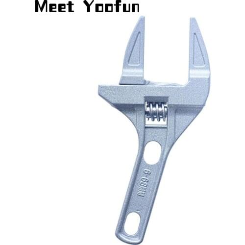 6-68mm Short Shank Large Opening Adjustable Wrench Aluminum Alloy Snap Grip Wrench Spanner Bathroom Repair Tools