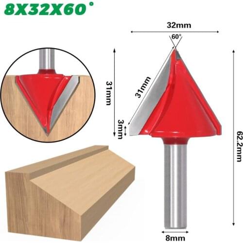 8mm Shank V Groove 3D Router Bit Solid Carbide 60 90 Degree Woodworking Tool