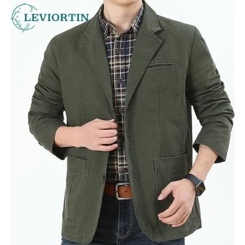 Plus Size 5XL Blazer Men Military Jacket Casual Slim Business Suit Coat Cotton Bomber Cargo Jackets Outwear Casaco Masculina