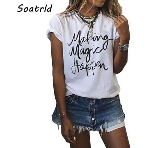 Brand 2017 New T Shirt Women Fashion Letter Print Tee Tops Short Sleeve O-neck Women T Shirts Casual Thin Style Female T-Shirt