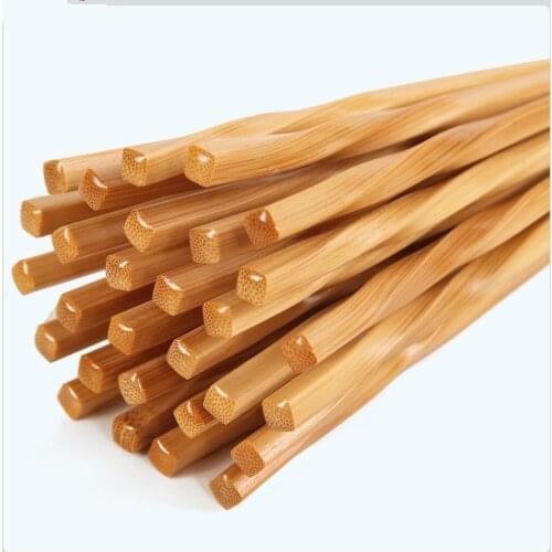 Handmade Natural Bamboo Wood Chopsticks Healthy Chopsticks Reusable Hashi Sushi Food Stick Gift Tableware 1/5Pairs
