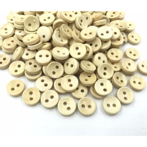 DIY 200pcs Wooden buttons beige Round Sewing clothes 2-holes Scrapbooking 10mm