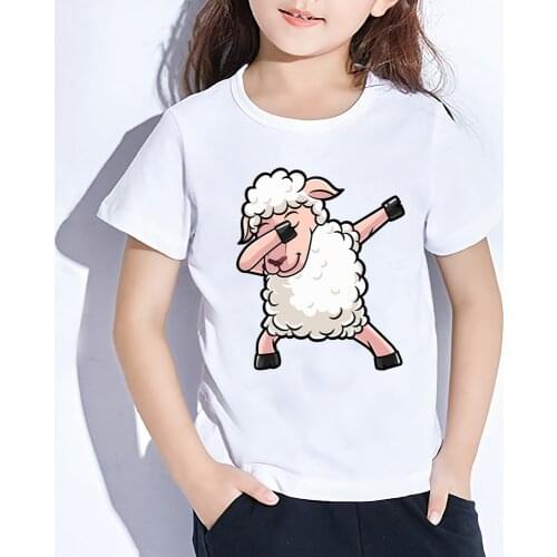 Kids Cute T Shirt Tops Boys Girls Toddler Sheep Casual Tees Kawaii Clothes Summer Baby Cartoon New Short Sleeve T-shirt,YKP162