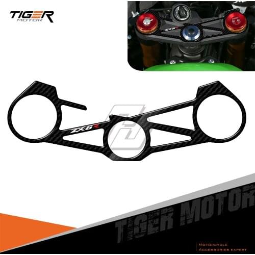 For Kawasaki ZX6R ZX-6R ZX 636 2012-2016 3D Carbon Fiber Triple Tree Yoke Cover Protector Tank Pad