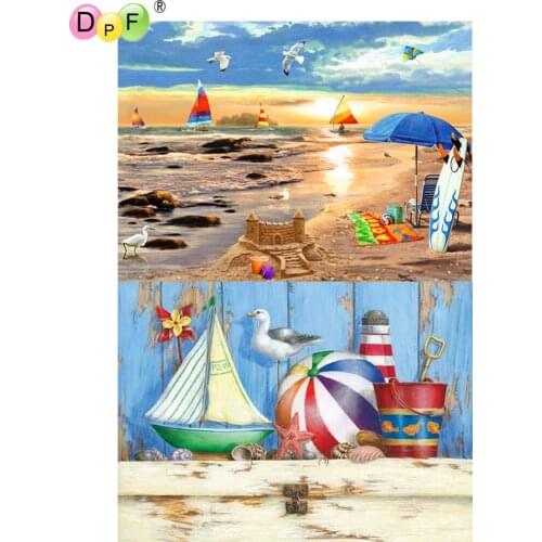 DPF 5D Round/Square full Diamond Painting Cross Stitch Beach Crafts Diamond Embroidery Mosaic Needlework kits Home Decor