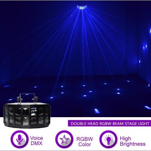 Sharelife Double RGBW LED Beam Lamp DMX Sound for KTV Club Bar DJ Light Home Gig Party Show Stage Lighting Effect X-DB