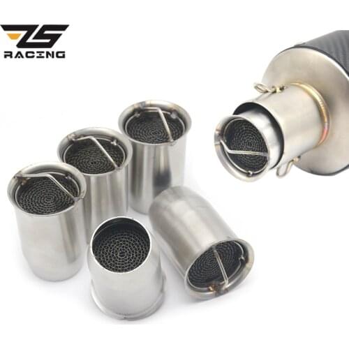 ZS Racing 51mm Front End DB Killer For Motorcycle AK Exhaust Muffler DB killer Catalyst Silencer Noise Sound Eliminator