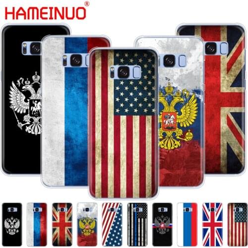 HAMEINUO Russian American British flag national emblem phone case cover for Samsung Galaxy S9 S7 edge PLUS S8 S6 S5 S4 S3 MINI