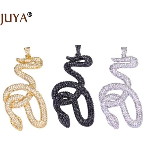 JUYA Fashion Twisted Snake Pendant Snake Charm for Jewelry Making Luxurious Charms Necklace Pendant Hand Made Accessory Supplies