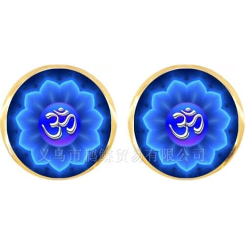 Classic Yoga Mandala Jewelry Earring Nail Henna Om Symbol Zen Buddhism Retro Handmade Yoga Pending For Mom Women Gift