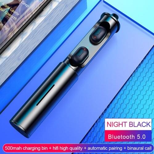 KPHRTEK 100PCS Mini T1 TWS V5.0 Bluetooth Earphone 3D True Wireless Stereo Earbuds With Mic